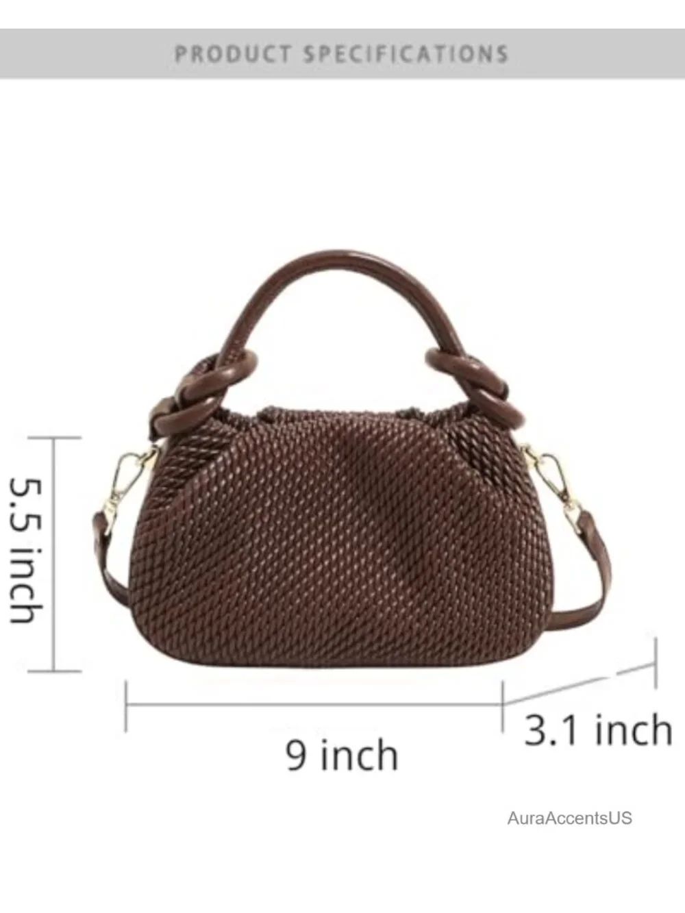 PU Leather Knotted Mini Dumpling Crossbody Handbag Top Handle